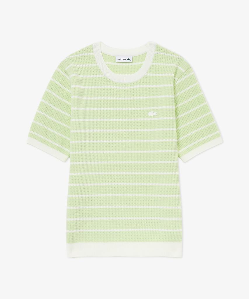 LACOSTE Women'S Scallop Crew Neck Short Sleeve Sweater Af900E-56G Bic