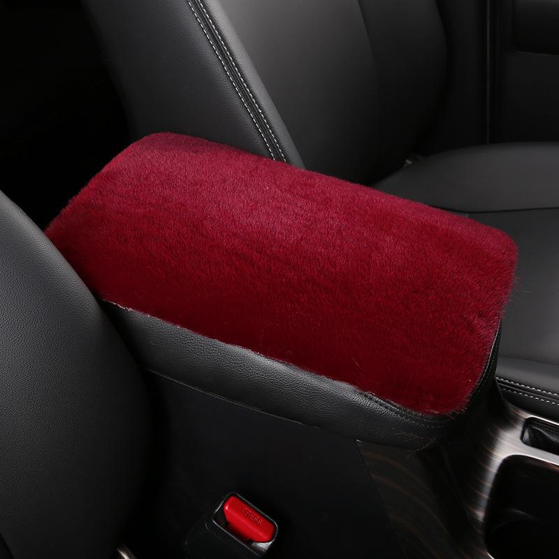 Universal Winter Furry Plush Polyester Armrest Box Pad Cover Center Console Box Armrest Pad Cushion Women Car Accessories