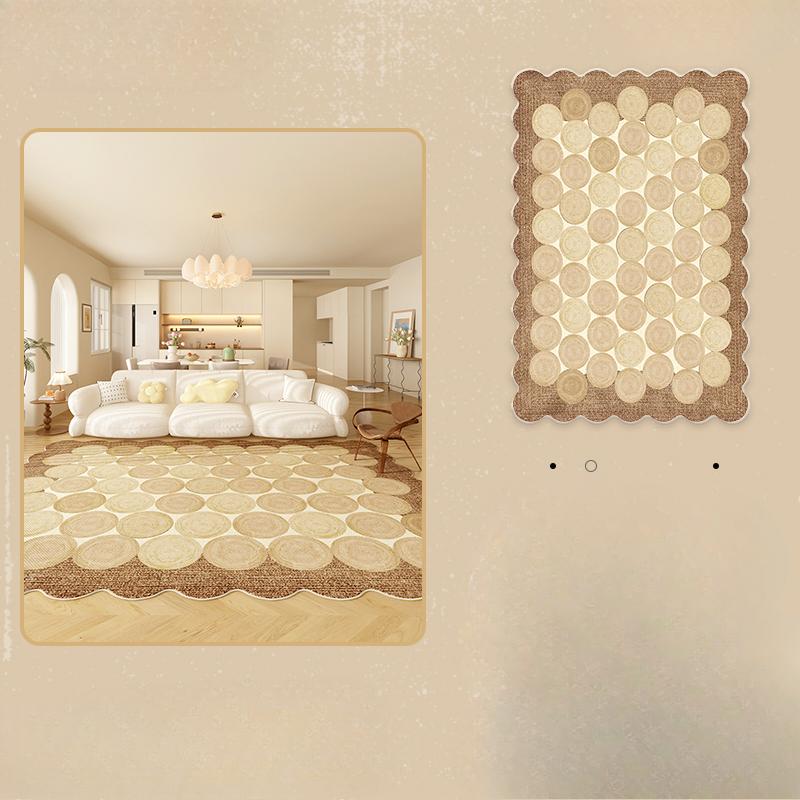 Irregular Shapes Carpets for Living Room Thick Anti-slip Lounge Mat Fluffy Soft Study Rug Cream Style Bedroom Decor Plush Carpet