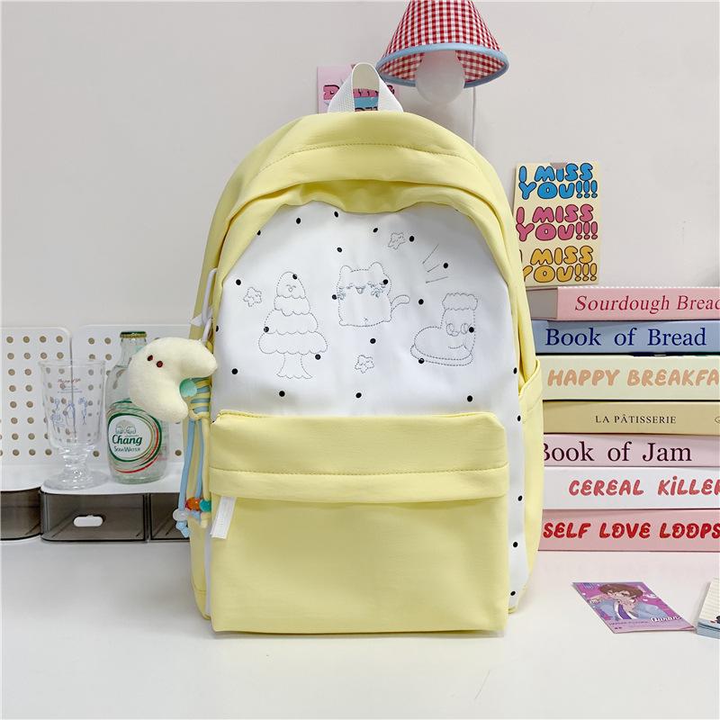 Cute campus schoolbag for girls Junior high school students Korean version Versatile large-capacity computer backpack Casual college student backpack