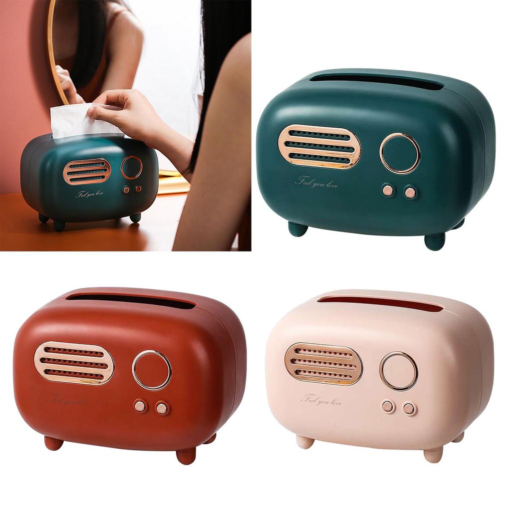 Antique Radio Tissue Box Paper Dispenser Napkin Storage Box Napkin Holder for