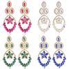 Fashion Drop Shape Alloy Dangle Earring For Women With Sparkling Ab Crystals