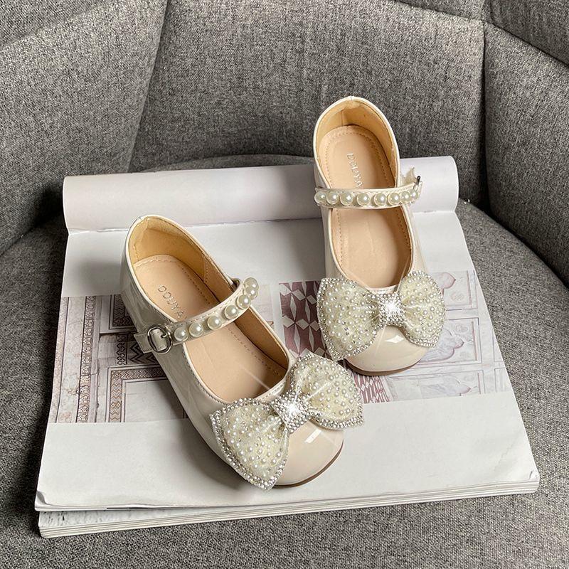 Girls Soft Sole Princess Shoes with Butterfly Bow 2026 Spring Autumn  Kids Leather Versatile Flats