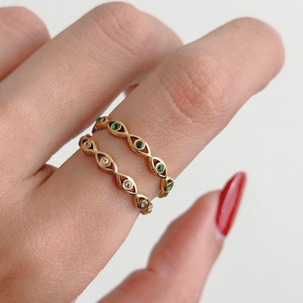Adjustable Eyes Ring Jewelry Crystal Ring Cool Demon Eye Finger Ring Girls