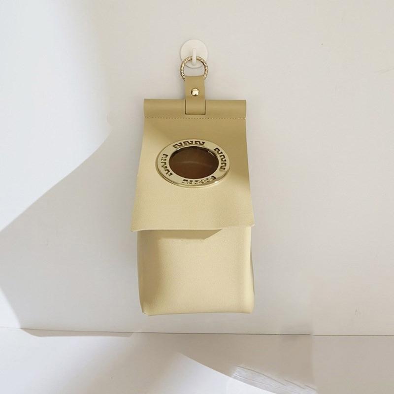 Lær Toalettpapirboks Enkel montering Ikke skade vegg Hengeholder Rulleholder Papirhåndkleholder for Kjøkken Bad