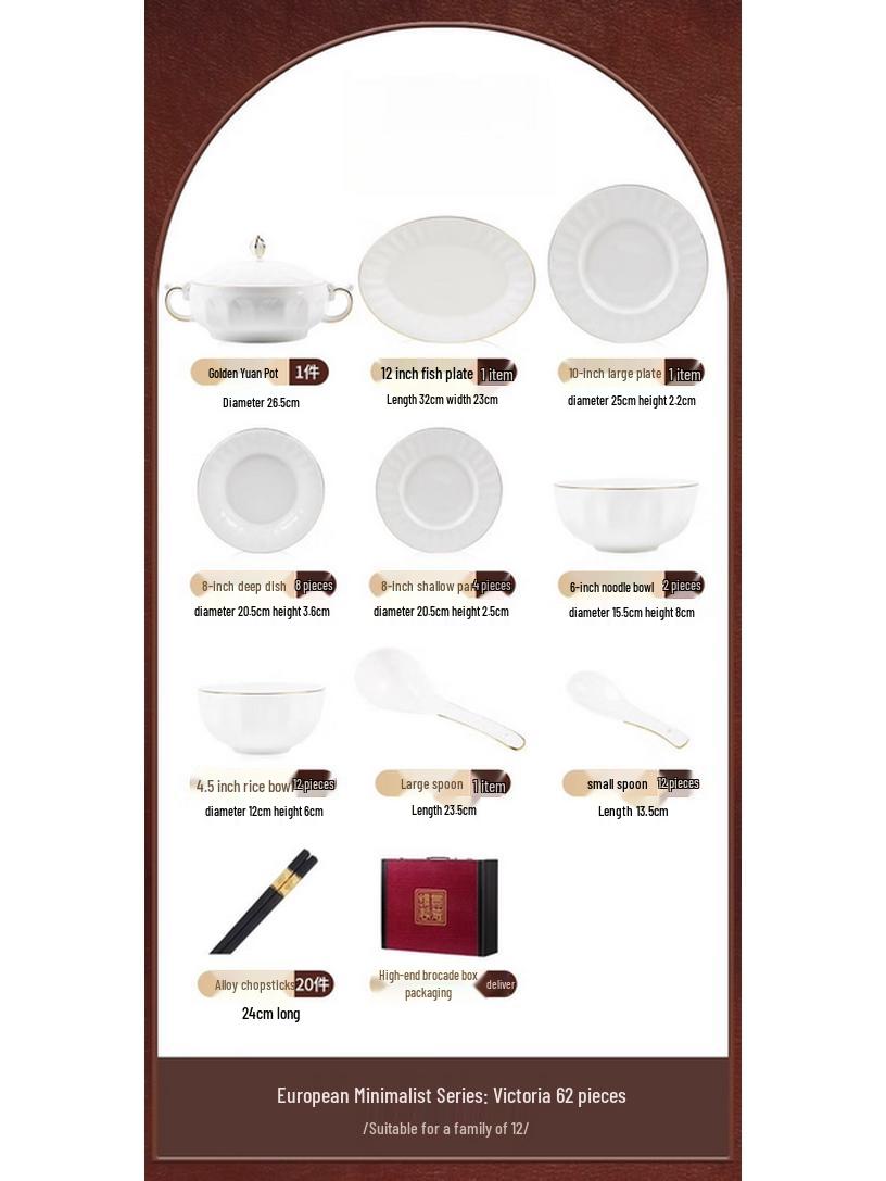 Jingdezhen Victoria Ceramic Dinnerware Set