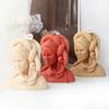 DIY Half Body Skull Head Queen Candle Silicone Mold Curly Hair Goddess Woman Resin Silicone Mold European Goddess Gypsum Mold