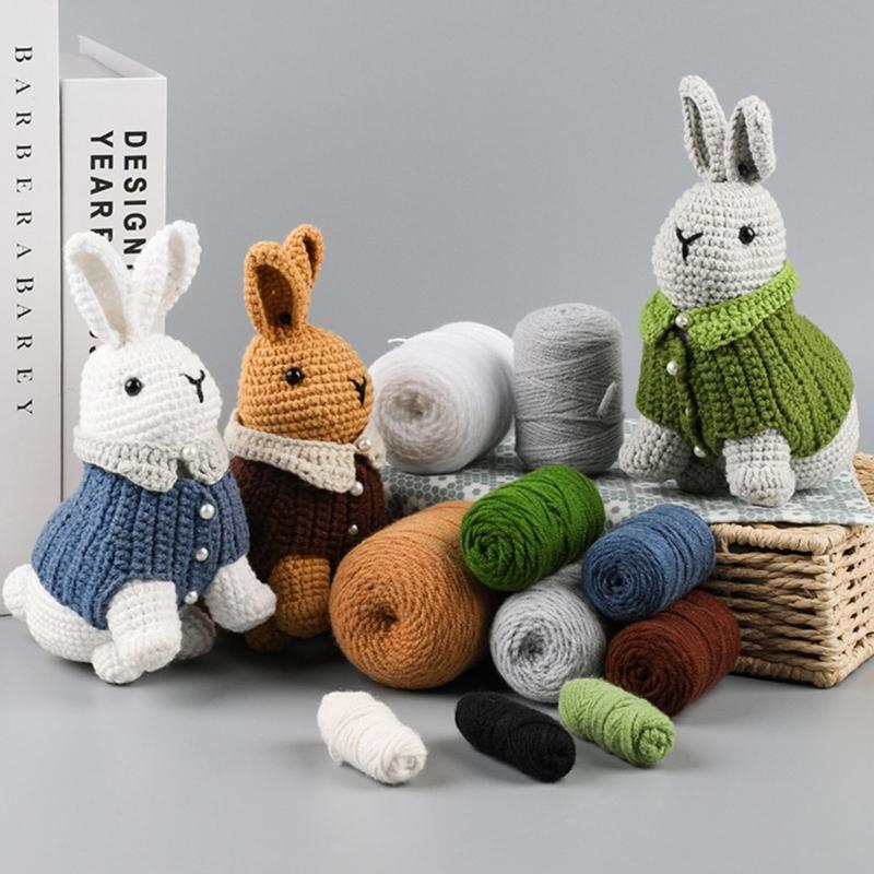 Handgehäkeltes Tier-Set für Anfänger Komplettes Starter-Materialpaket Enthält Garn Häkelnadel Bastelkunst Stricksets