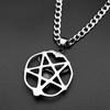 Gothic Skull Goat Pentagram 316L Stainless Steel Pendant Necklace for Women Men Silver Color Inverted Star Jewelry Amulet Gift