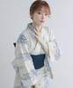 Yukata change set heiko AB size fits Kyoto [KYOETSU] set, weave, unbleached, two-part type, 4-piece (yukata, obi, underwear, geta) Women's (one all,