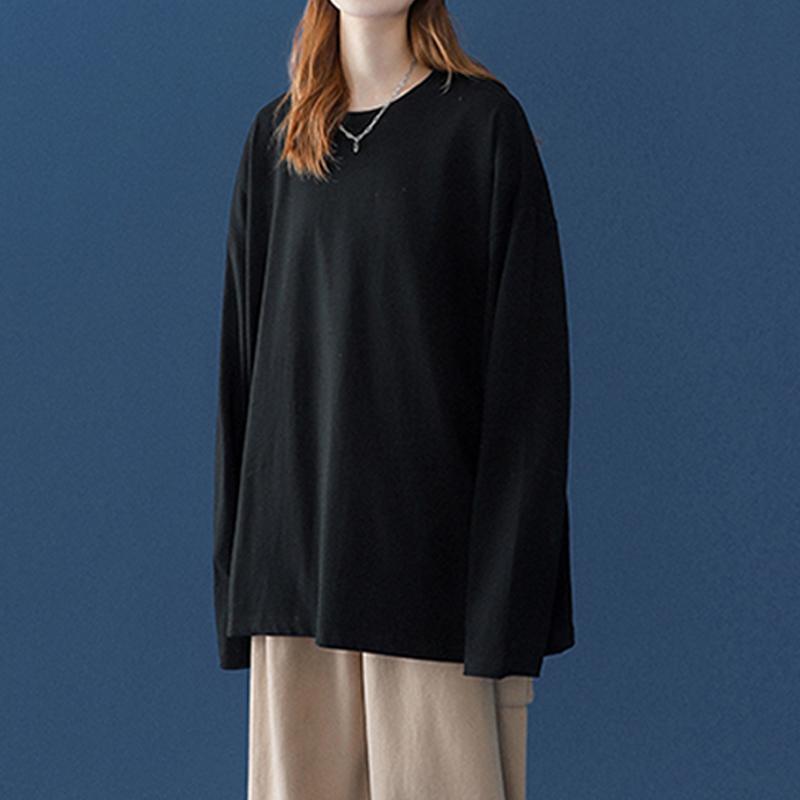 Spring Autumn Couple Long Sleeve T-Shirt Women Basic Tee Shirt Oversize T Shirt Man Casual O-neck Women T-Shirt