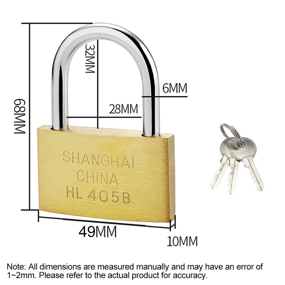 Copper Padlock Small Locks for Luggage Case Locker Home Improvement Hardware 20mm 25mm 30mm 40mm 50mm Include 3Keys 4
