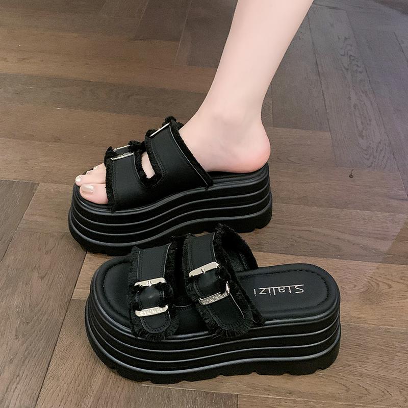 Fashion Beach Shoes Slippers Casual Slipers Women Platform Slides Sabot Luxury 2025 Summer Female Shoes Ladies' Slippers Platform Luxury