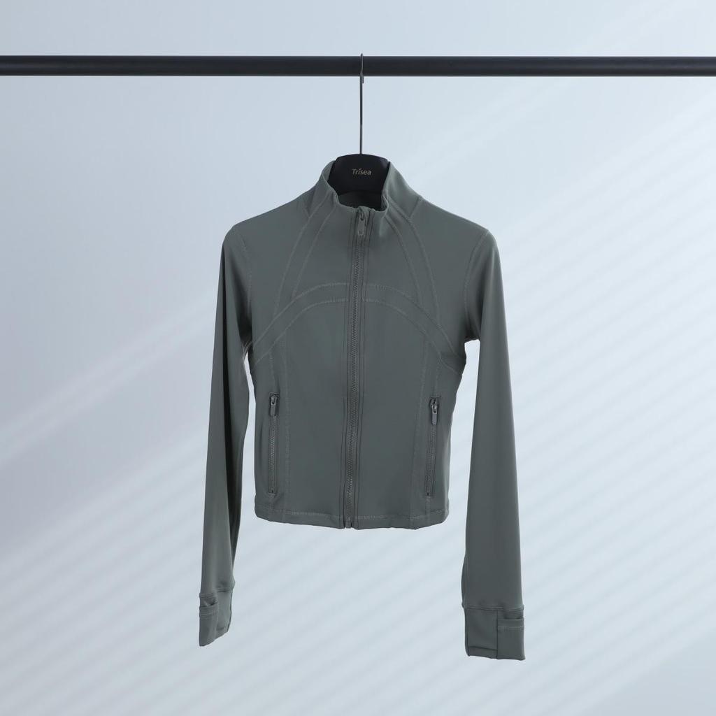 LULULACIE Women's Slim Fit Long Sleeve Sport Jacket with Stand-up Collar for Running and Yoga