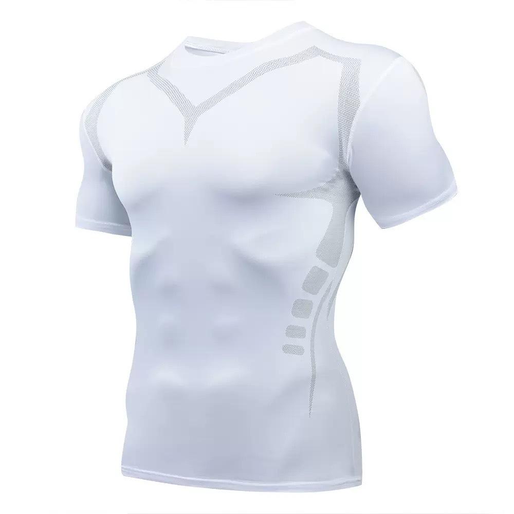 Tricou Sport Bărbați cu Uscare Rapidă și Compresie pentru Fitness, Alergare, Baschet și Fotbal