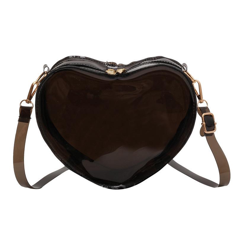Fashionable Heart-shaped Pvc Shoulder Bag With Street Style Elements For Women
