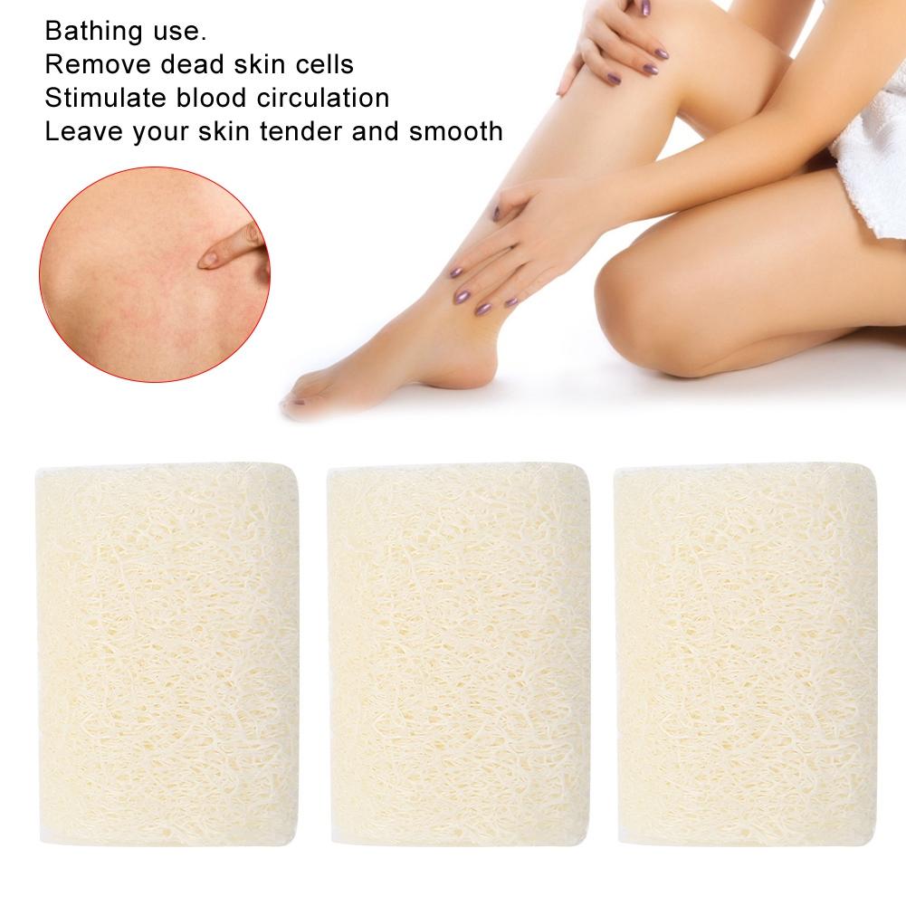 6Pcs Natural Loofah Bath Shower Exfoliating Sponge Kitchen Clean Scrubber 3in