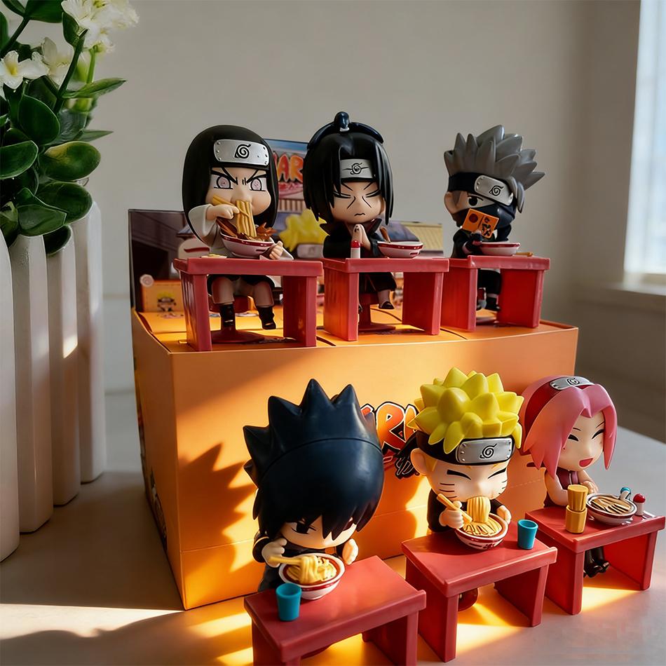 Naruto Shippuden Ramen Theme Series - Chibi Mini PVC Anime Figures - Sasuke Uchiha & Naruto Toy Gifts