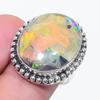 Natural Ethiopian Opal Gemstone 925 Sterling Silver Jewelry Ring Size 7 U1p32