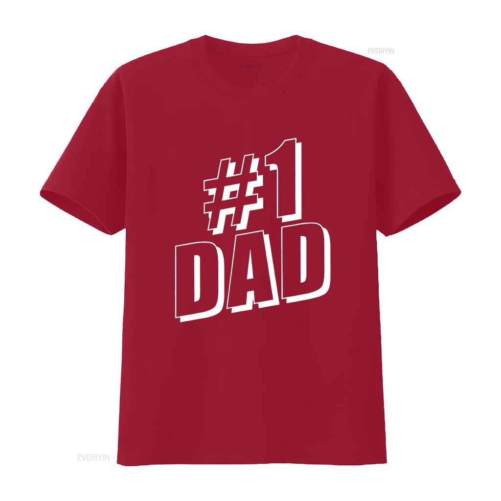 1 Dad Number One Father S Day T Shirt Vintage Washed Streetwear Designer Clothes Soft Unisex Comfortable Top For Everyday Wear