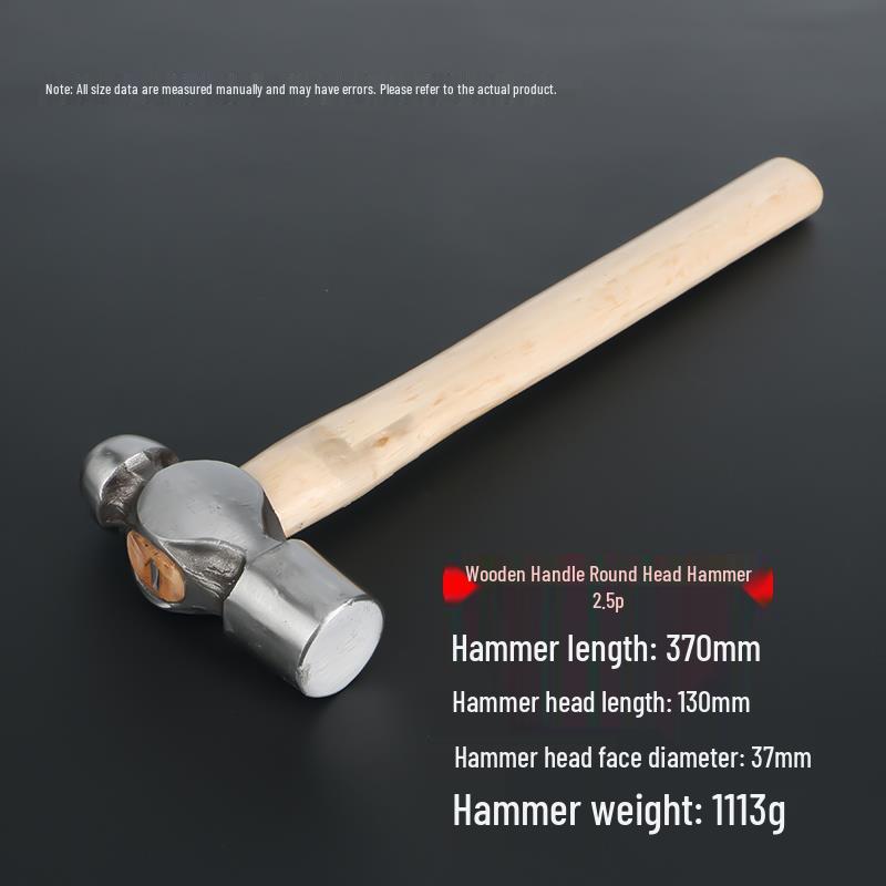 Rundkopf-Holzgriff-Kugelkopfhammer für Holzbearbeitung & Montage