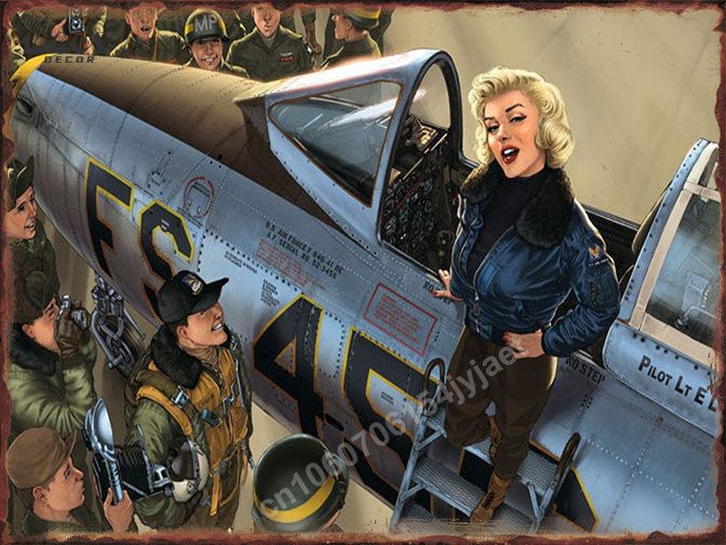 Retro Airplane Car Metal Sign Plates Wall Tin Signs Vintage Posters Living Room House Art Wall Decor Paintings Pictures Mural