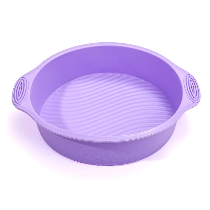 FAIS DU Upgraded Cake Silicone Baking Pan with Handle Round Silicone Molds Bakeware for Cakes Mousse Pastry Cake Decorate Tools