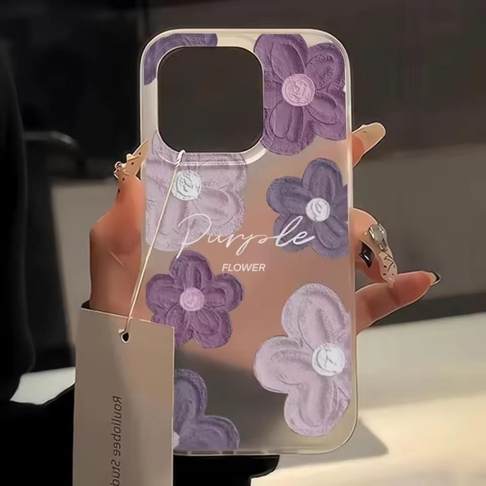 Oil Painting Flower Phone Case For iPhone 16 Case iPhone 14 13 12 11 15 Pro Max 13 12 Mini 7 8 Plus X XS XR SE2 Soft TPU Cover