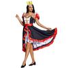 Red Queen Playing Card Costume with Cape and Full Skirt for Halloween and Stage Performance