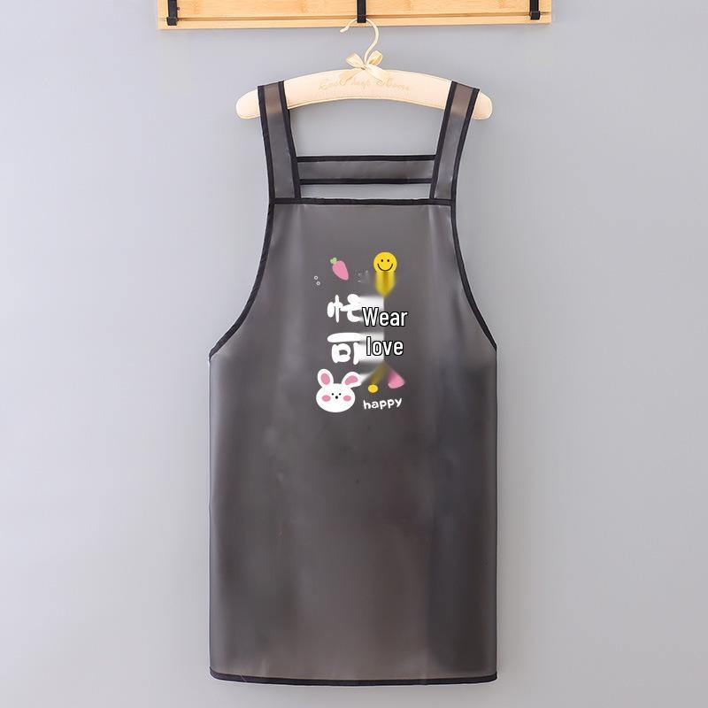 Waterproof Oil-Proof TPU Kitchen Apron with Customizable Logo Busy Cute Rabbit
