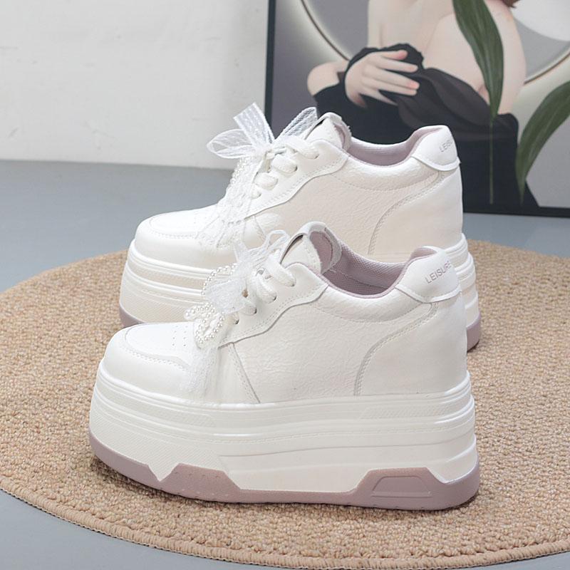 Fashion 10CM  Air Mesh Cloth Leather Ethnic Moccasins Vulcanize Native Flats Lace Up Shoes Chunky Sneaker Loafer Women Comfy