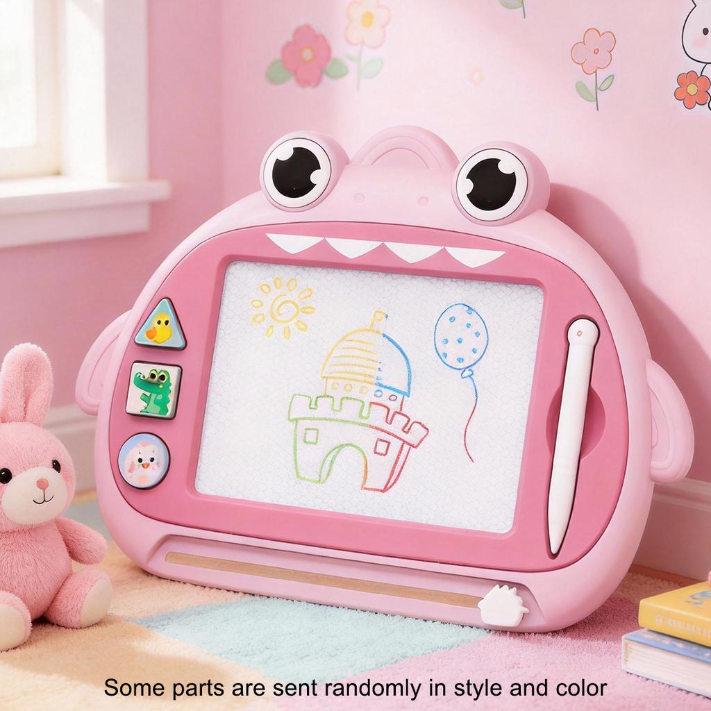 Cute Dinosaur Magnetic Drawing Board for Toddlers, 4-Color Erasable Doodle Pad with Stamps, Educational Toy for Kids