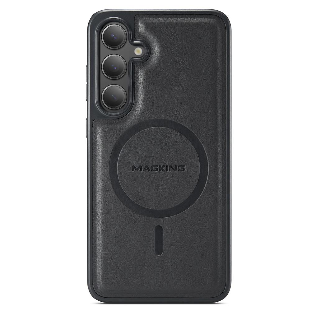 For Samsung Galaxy S24 Magnetic Case PC+TPU+PU Phone Cover with Card Holder