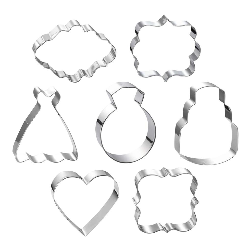 Valentine's Day, Wedding Theme Baking Moulds, Flip Candy Moulds, Excellent Home Baker's Choice 7 Piece Set