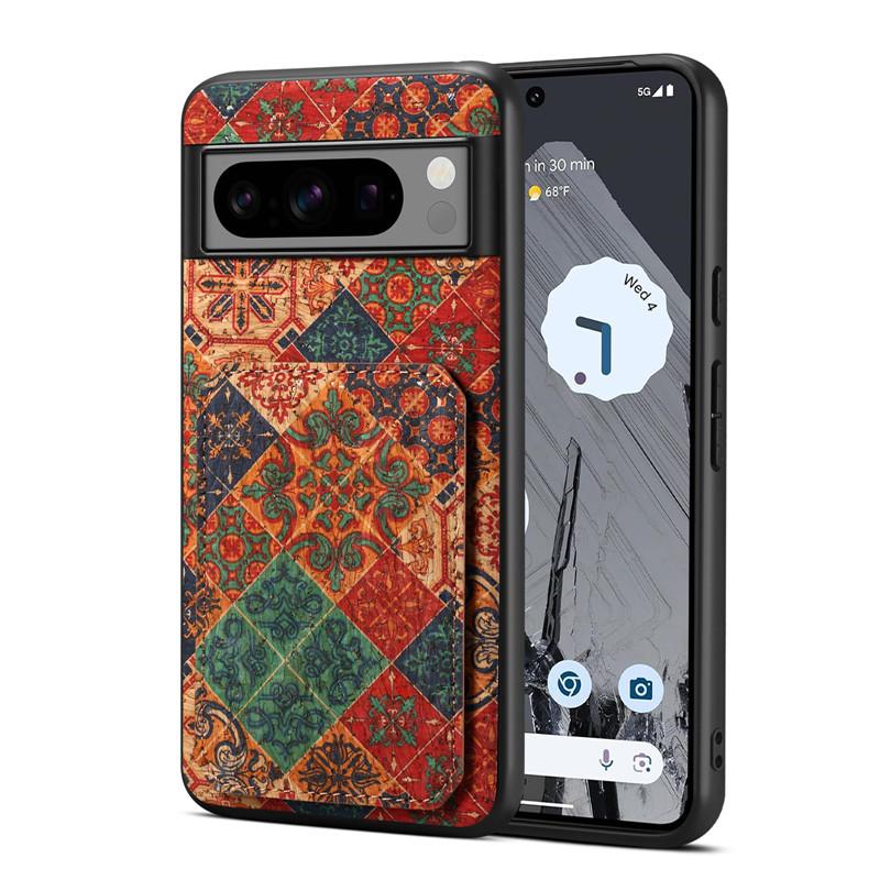 

EUCAGR Flower Figure Leather Wallet Phone Case for Google Pixel 10 9 8A 7A 6A Pixel 8 7 Pro Shockproof Cards Holder Cover Pixel 9 Pro XL