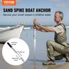 Sand Spike Boat Anchor Pole, 36" Galvanized Carbon Steel Slide Anchor Shore Spike, Self-Hammering Beach Spike Anchor for Small Boat Jetski Pontoon