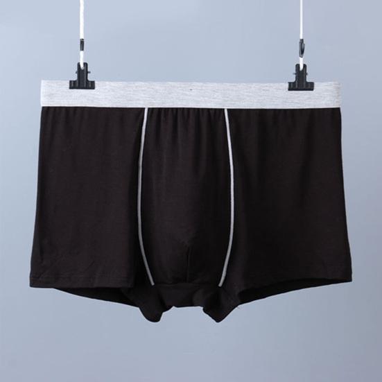 Men Boxer Underwear Mid-rise Breathable Smooth Wiring Perfect Fit Shorts Panties Patchwork Color Tight Cut Underwear