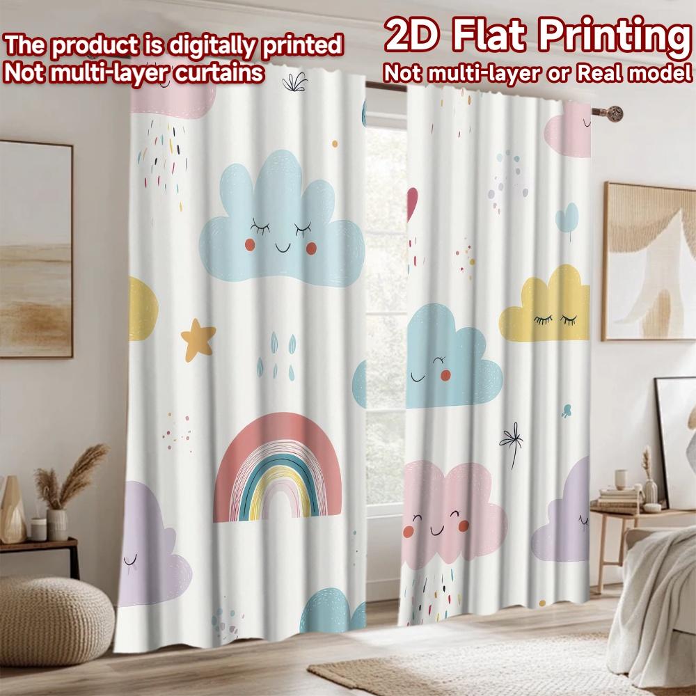 1pc 2D Flat Photography Backdrop Popular Background Cloth Cute Coon Clouds and 100% Polyester Party Decorations for Holiday