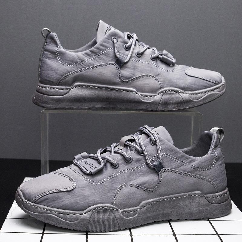 

Ice silk cloth casual shoes spring and summer men s shoes new breathable lace-up low-top shoes fashionable versatile board shoes men 39 серый