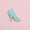 Green Artistic Exquisite Letter High Heel Brooch Versatile Alloy Decoration Metal