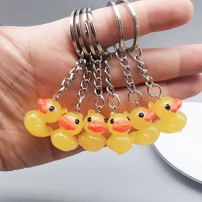 Women Lovers Hyaluronic Acid Ducks Key Chain Little Yellow DUCK Car Keyring Keychains