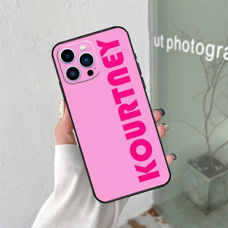 

Розовый Персонализированный Индивидуальный Монограммный Именной Для iPhone 16 15 14 13 12 11 Pro Max X XS XR Plus Аксессуары для Чехлов Телефонов iPhone 13 mini