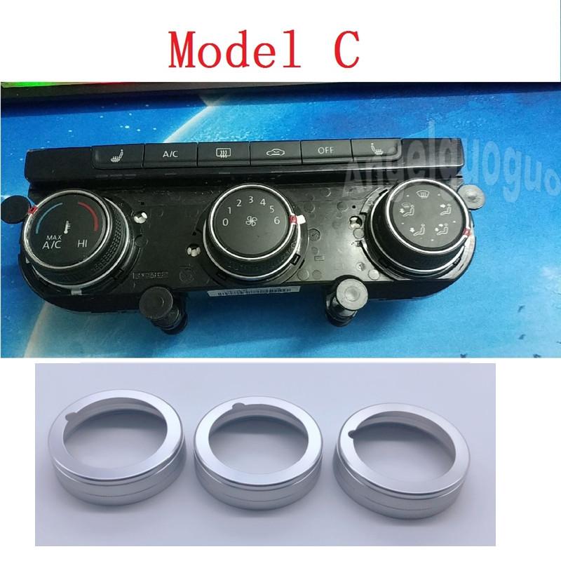 For Volkswagen Golf 7 MK7 2014- T-Roc Aluminum Alloy Air Conditioning Knob Cover Control Switch Decoration Ring Car