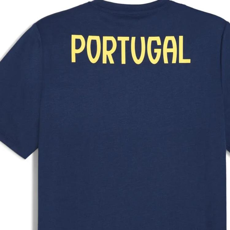 Puma Portugal Team Logo Quick-Dry Sports Breathable Casual Short Sleeve T-Shirt Men Tops Navy-Blue 779548-17
