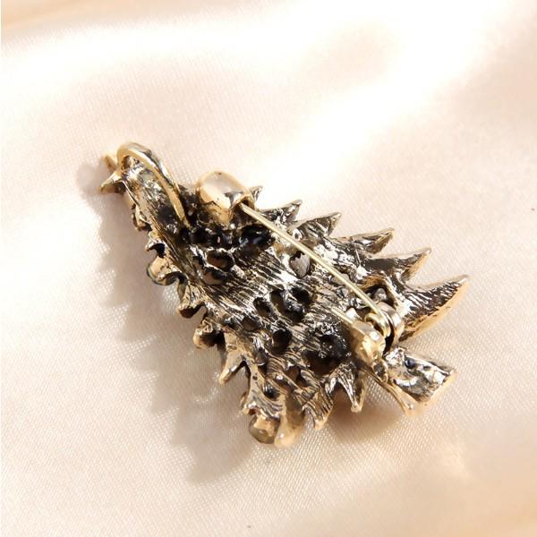 Sparkling Diamond Christmas Tree Brooch for Women