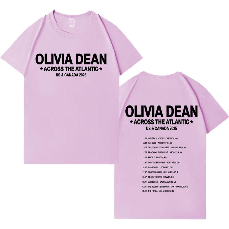 Singer Olivia Dean 2025 Tshrit Fashion Short Sleeve T Shrit Men Women Hip Hop Oversized Cotton Casual Comfort Tshrits Streetwear