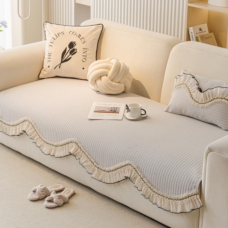 Light Luxury High-End Sofa Cushion Universal In All Seasons  New Cream Wind Special-Shaped Irregular Straight Row Cover Cloth Seat Cushion