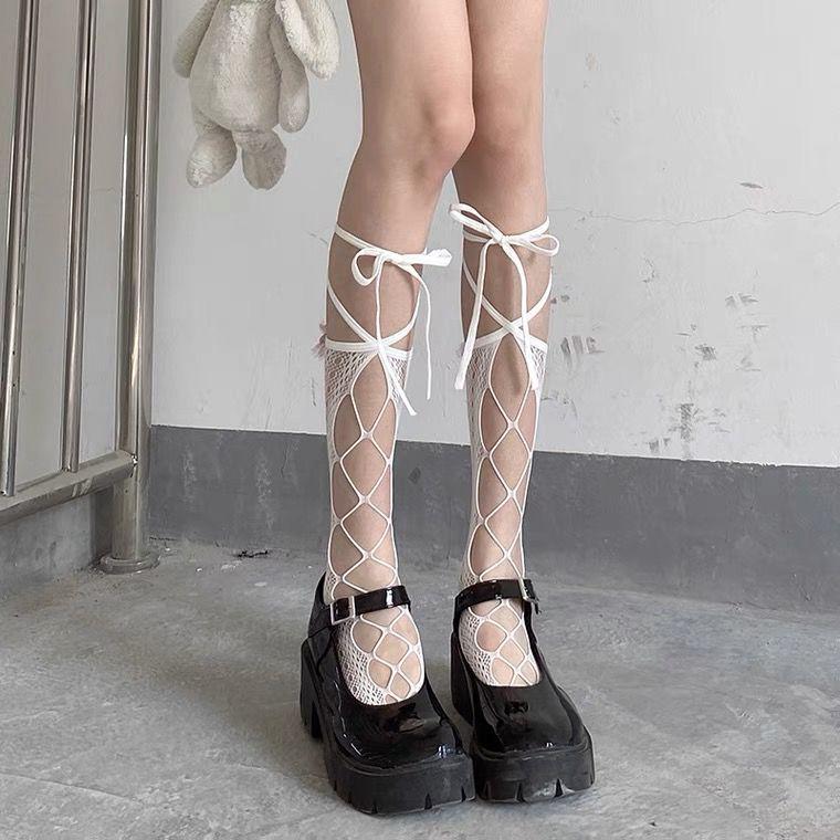 Women's Summer Mid-Calf Lace Lolita White Socks