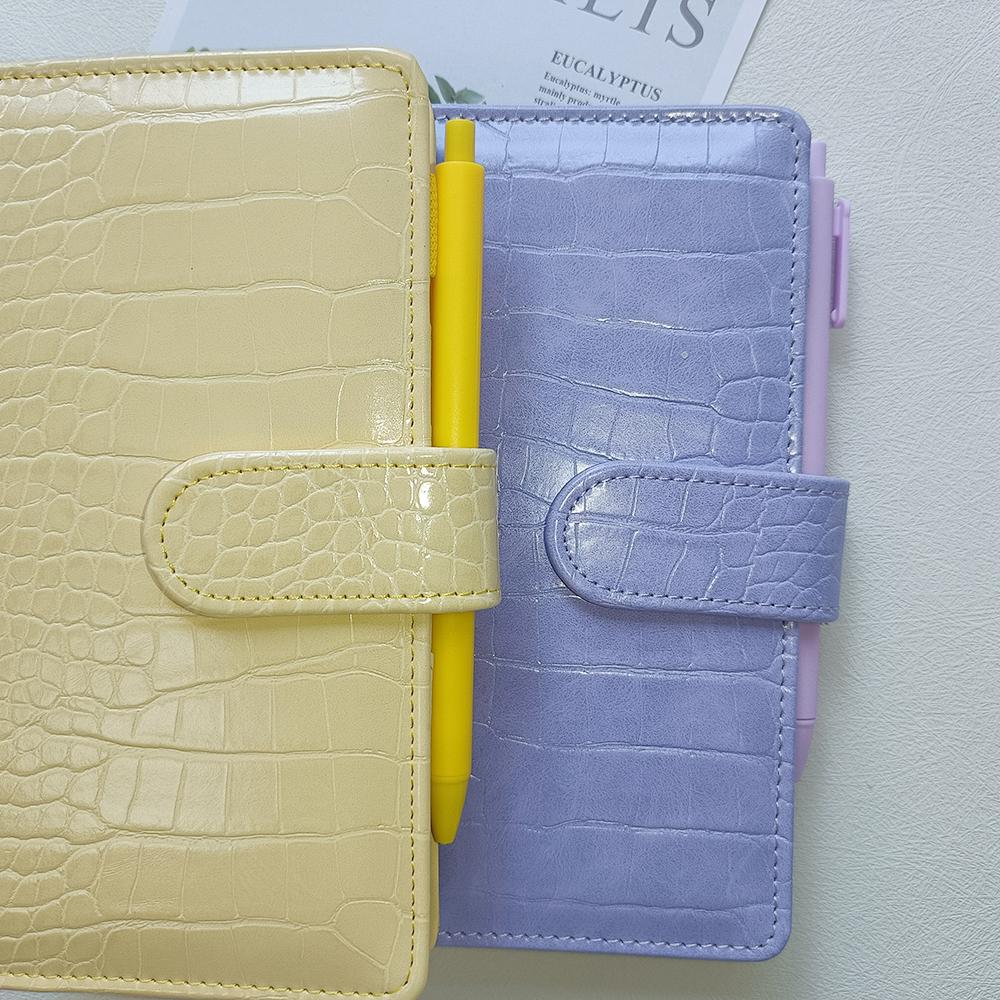 Custom A6 Crocodile PU Leather Budget Binder Notebook Budget Binder Journal Notebook with 6 Rings