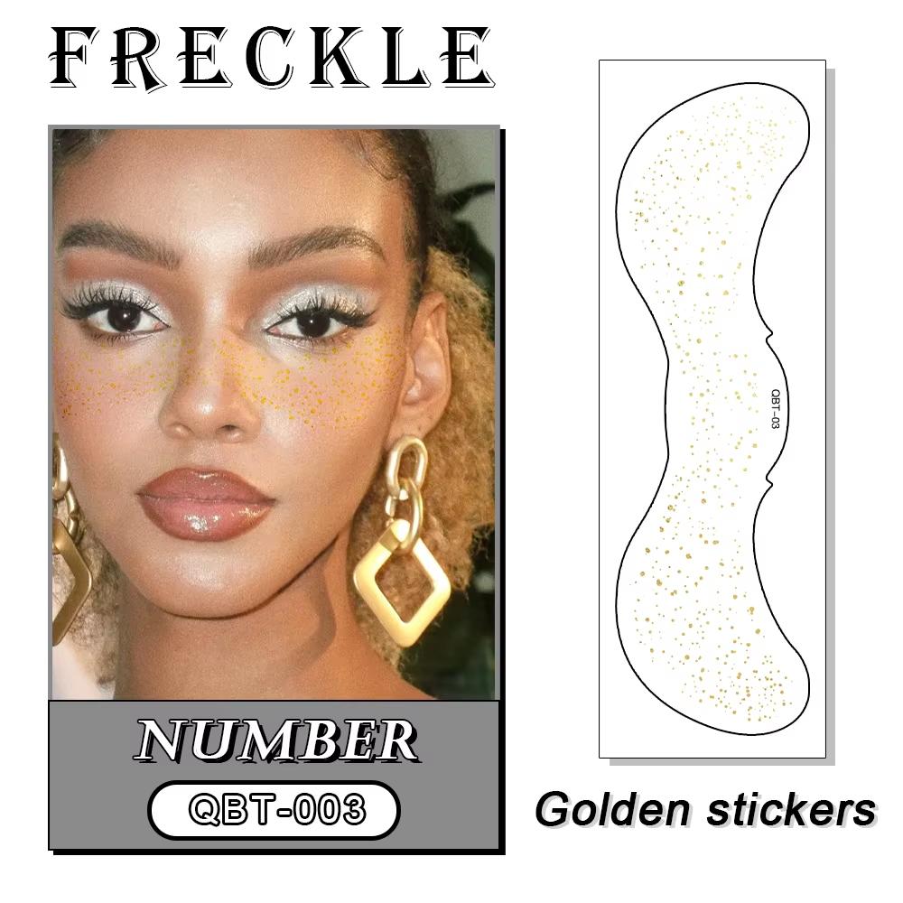 Custom Freckles Face Makeup Patches Sticker Temporary Tattoo Glitter Silver Freckles Face Tattoo